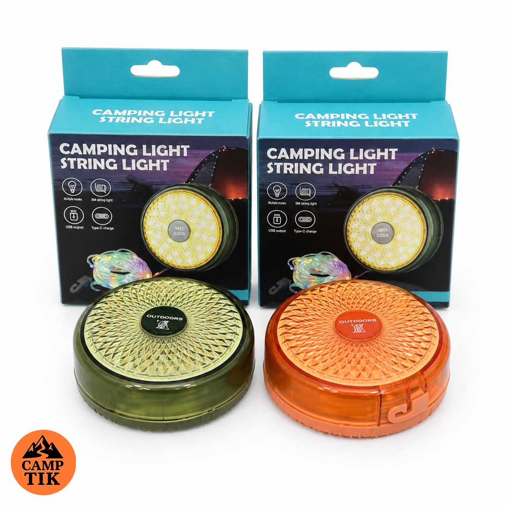 Rechargeable camping light and 10-meter string light (1) چراغ کمپینگ و ریسه نوری 10 متری شارژی - تصویر 1