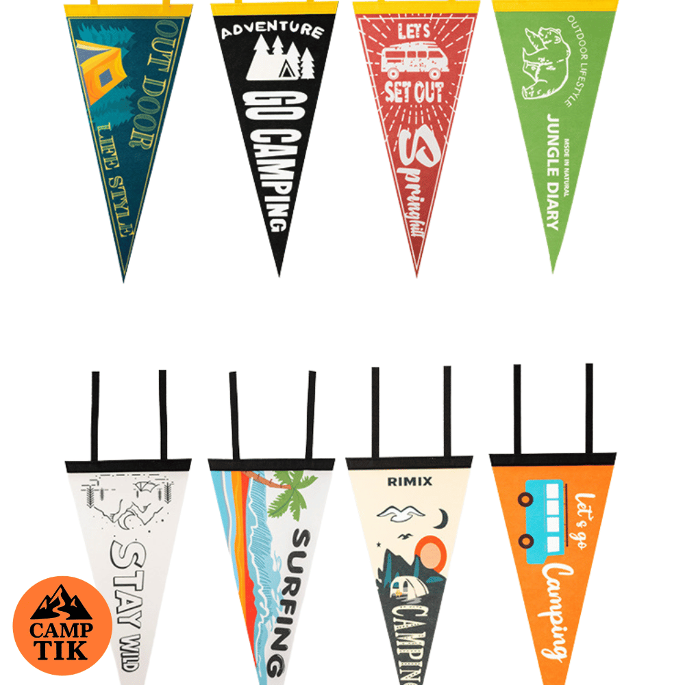 Camping Triangle Flag and Tent Decor (1) پرچم مثلثی کمپینگ و دکور چادر - تصویر 1
